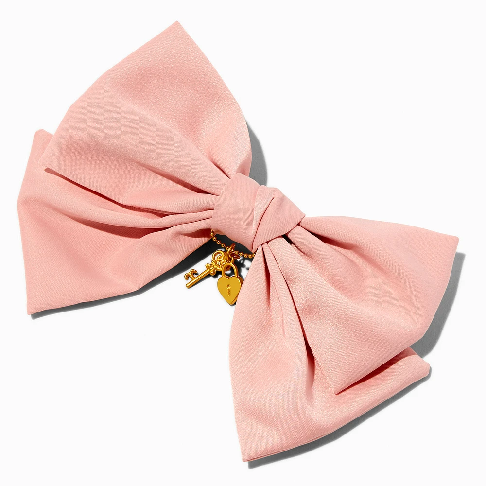 T H E M E x Claire's Heart Lock & Key Pink Hair Bow Clip