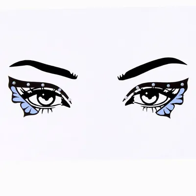 Blue Butterfly Faux Tattoo Liner