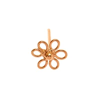 Sterling Silver Rose Gold 22G Wired Flower Nose Stud