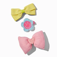 Puffy Crochet Hair Bow Clips - 3 Pack