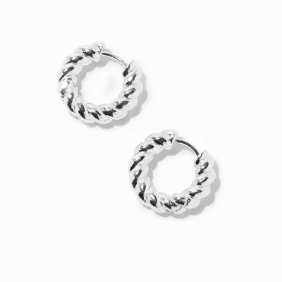 C LUXE by Claire's Sterling Silver Plated Twisted 16MM Hoop Earrings