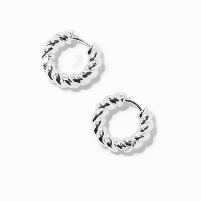 C LUXE by Claire's Sterling Silver Plated Twisted 16MM Hoop Earrings