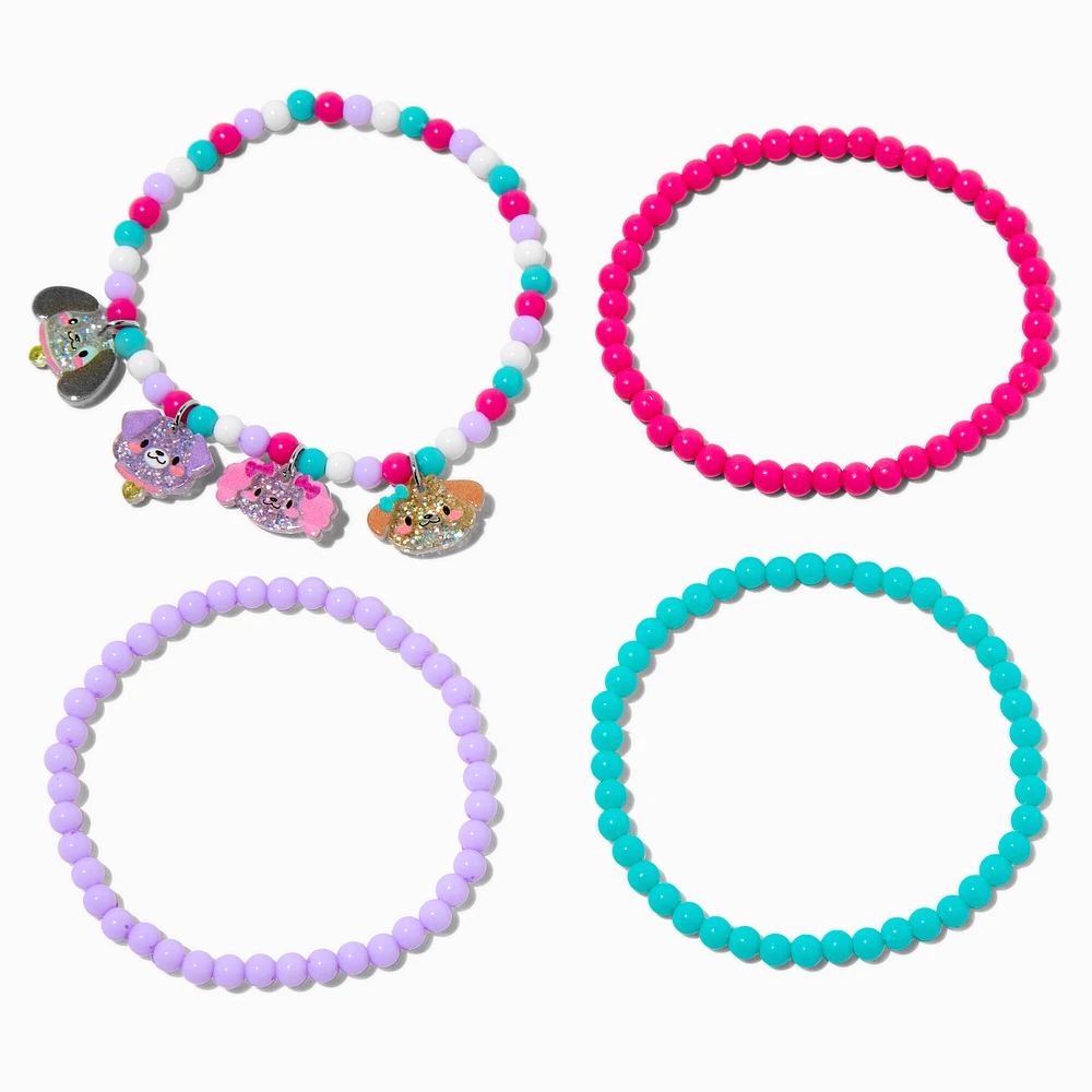 Claire's Club Dogs Seed Bead Stretch Bracelets - 4 Pack