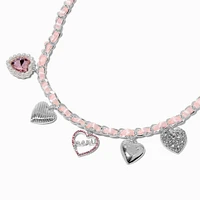 Claire's x Sliving by Paris Hilton Ribbon Heart Charm Necklace