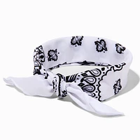 White Paisley Bandana Headwrap