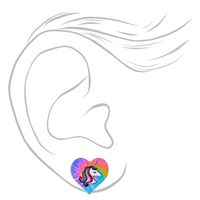 Miss Glitter the Unicorn Heart Clip On Earrings