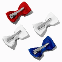 Stars & Stripes Gemstone Bow Hair Clips - 4 Pack