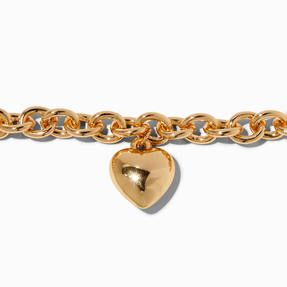 Gold-tone Heart Chain Bracelet