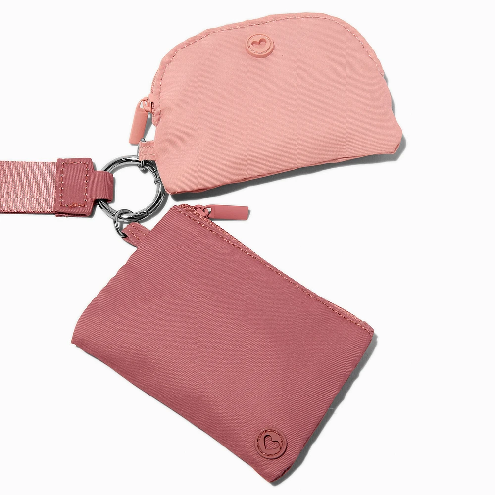 Mauve Nylon Coin Purse Set - 2 Pack