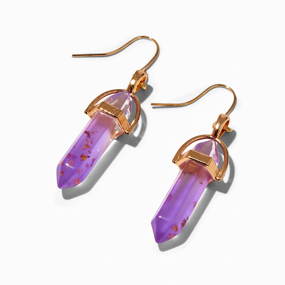 Purple Glow in the Dark Mystical Gem Drop Earrings