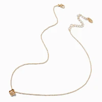 Gold-tone Textured Clover Pendant Necklace