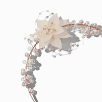 Rose Gold-tone Floral & Pearl Headband