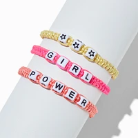Claire's Club Rainbow Girl Power Braided Bracelets - 3 Pack