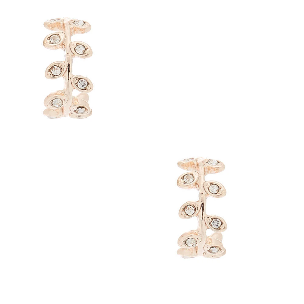 Rose Gold-tone 10mm Vine Hoop Earrings