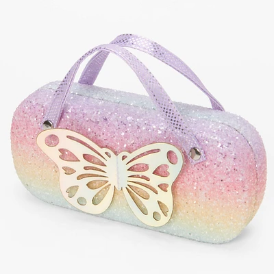 Claire's Club Glitter Butterfly Glasses Case