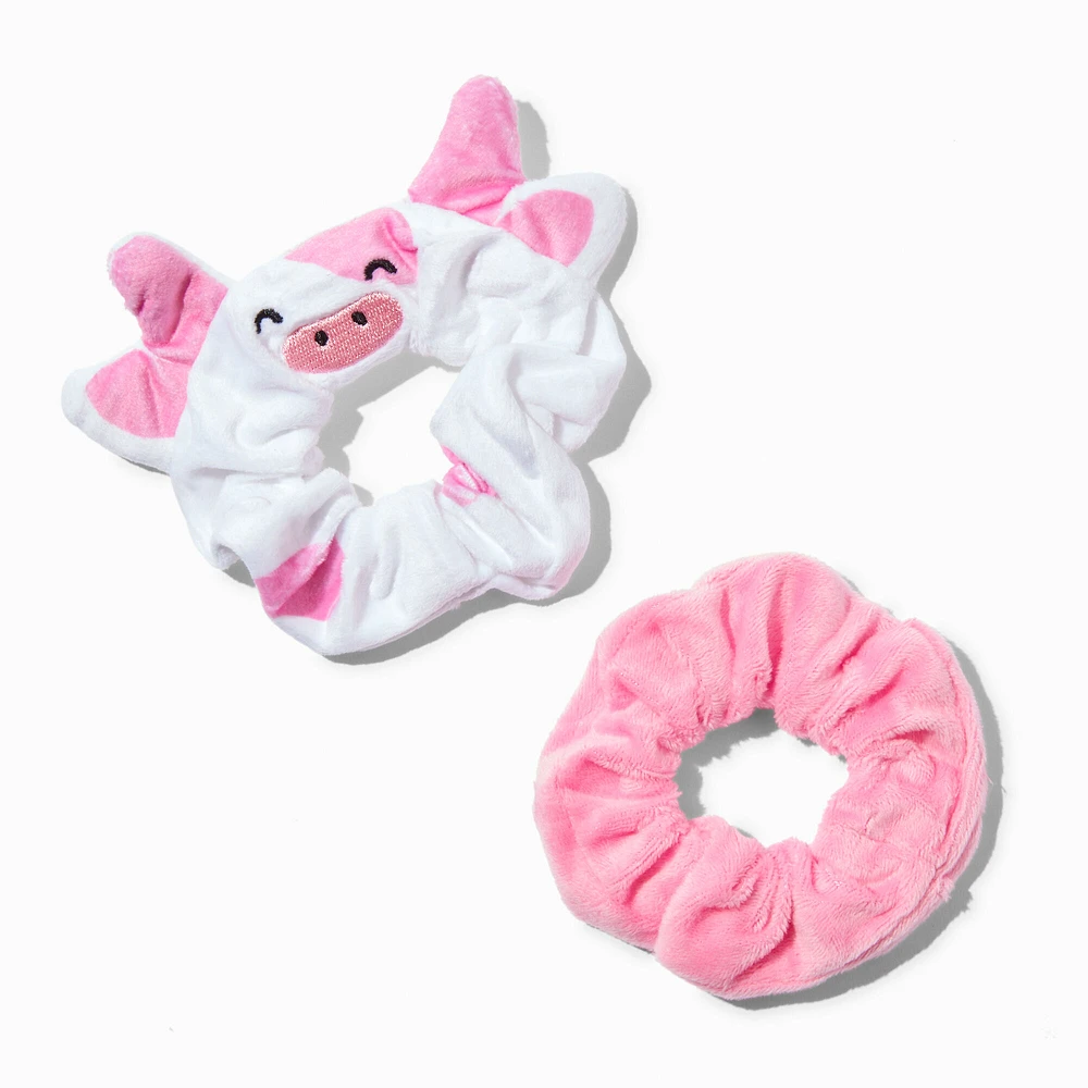 Claire's Club Pink Cow Hair Scrunchies - 2 Pack