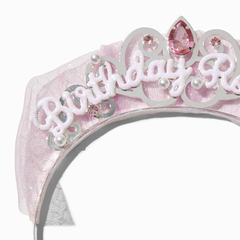 Birthday Royalty Glitter Tulle Headband