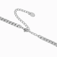 Silver-tone Stainless Steel 6MM Curb Chain Necklace