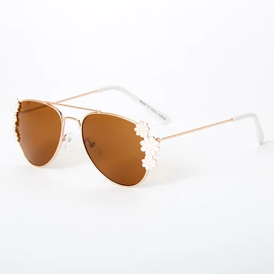 Claire's Club Floral Aviator Sunglasses