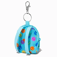 Blue Happy Face Mini Backpack Keychain