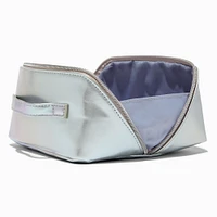 Iridescent Silver Makeup Bag