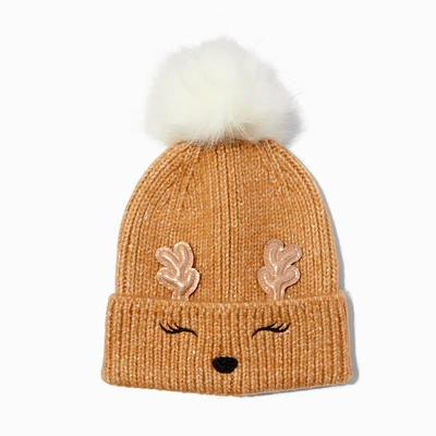 Reindeer Knit Beanie Hat