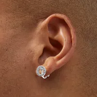 Rhinestone Open Circle Clip On Stud Earrings
