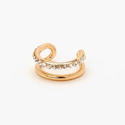 Gold Single Embellished Double Row Ear Cuff