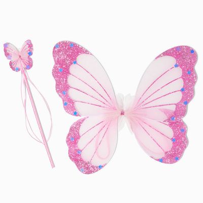 Claire's Club Pink Glitter Butterfly Dress Up Set - 2 Pack