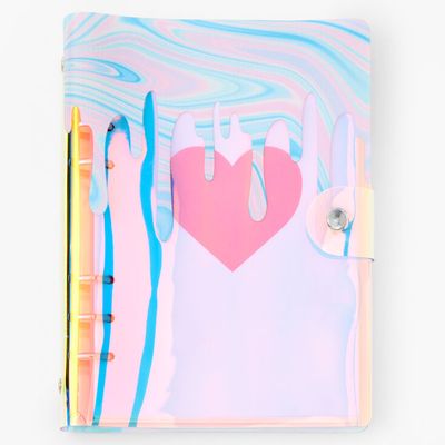Pink Heart Drip Design Spiral Notebook