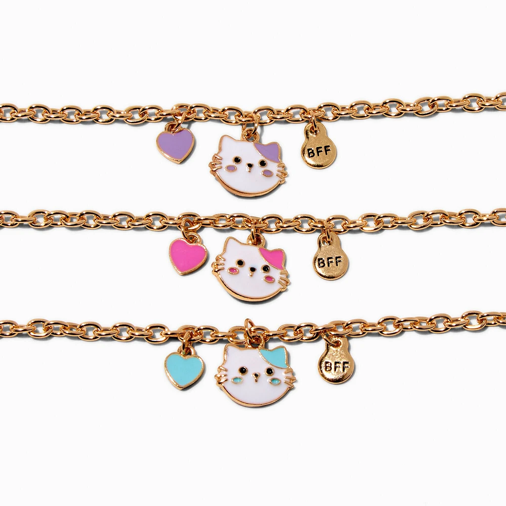 Best Friends Cat Charm Bracelets - 3 Pack
