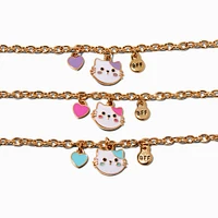 Best Friends Cat Charm Bracelets - 3 Pack