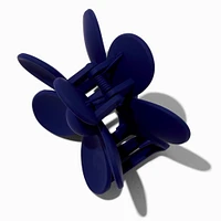Navy Flower Medium Hair Claw