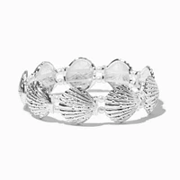 Silver-tone Shell & Pearl Stretch Bracelet