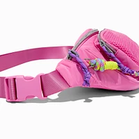 Pink Nylon Cord Belt Bag