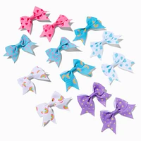 Claire's Club Printed Mini Hair Bow Clips - 12 Pack