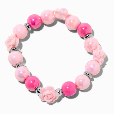 Claire's Club Pink Rose Stretch Bracelet