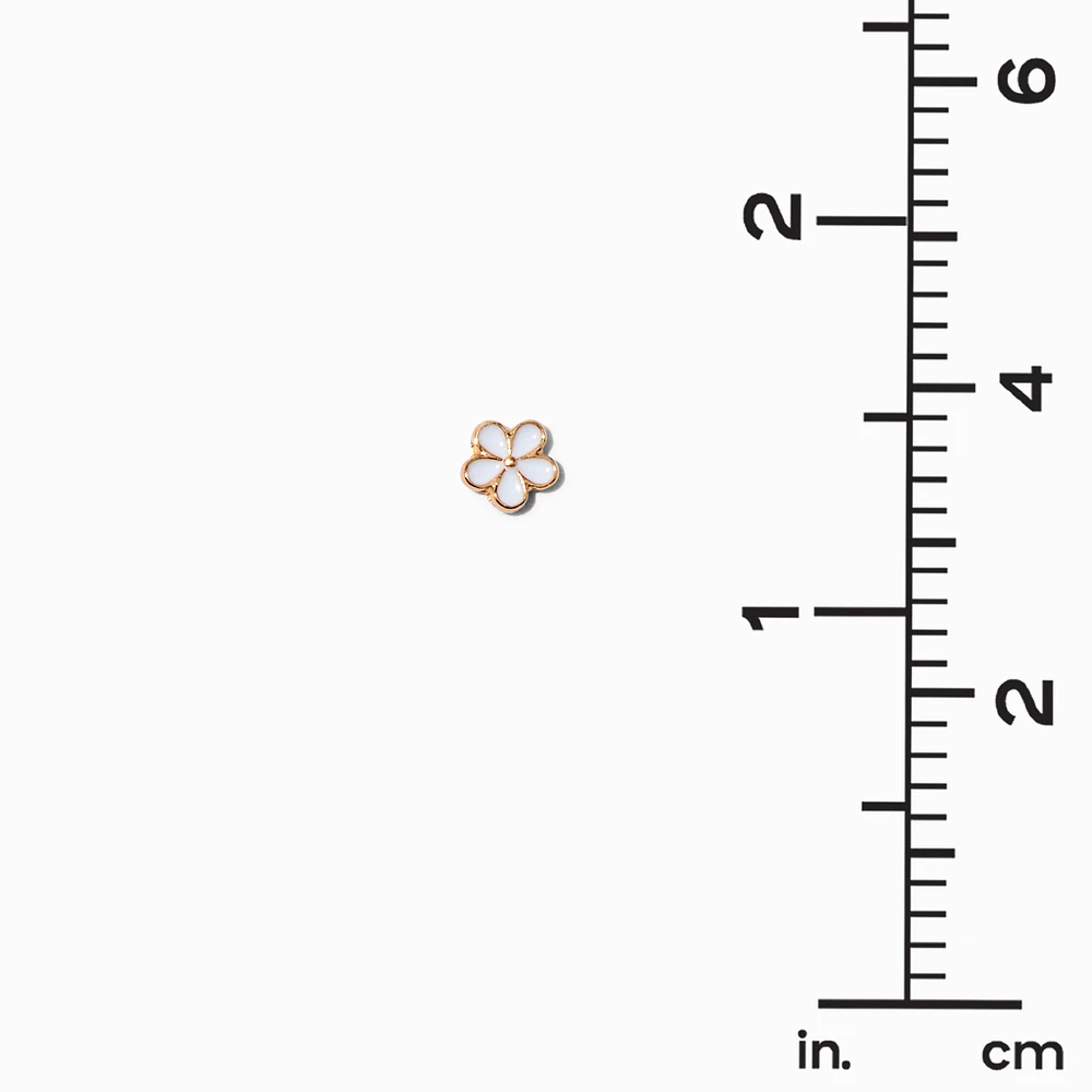 White Daisy Gold-tone Stud Earrings