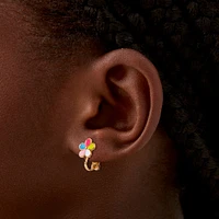 Rainbow Daisy Clip-On Stud Earrings