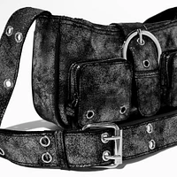 Silver Metallic Crossbody Bag 