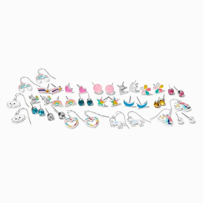 Rainbow Unicorn Earrings Set - 20 Pack