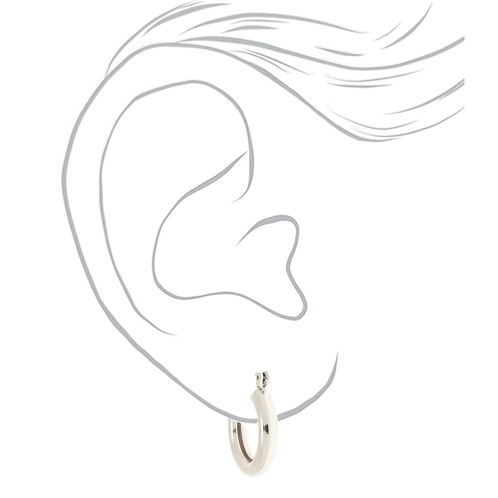 Silver-tone 20mm Tube Hoop Earrings