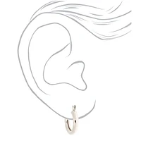 Silver-tone 20mm Tube Hoop Earrings