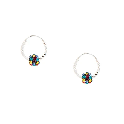 C LUXE by Claire's Sterling Silver 10mm Fireball Hoop Earrings