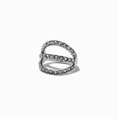Silver-tone Triple Row Twister 18G Cartilage Clicker Earring