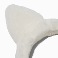 Furry White Cat Ears Headband