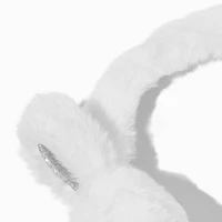 Claire's Club White Bunny Ear Muffs