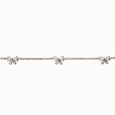 Crystal Bow Cubic Zirconia Gold-tone Choker Necklace