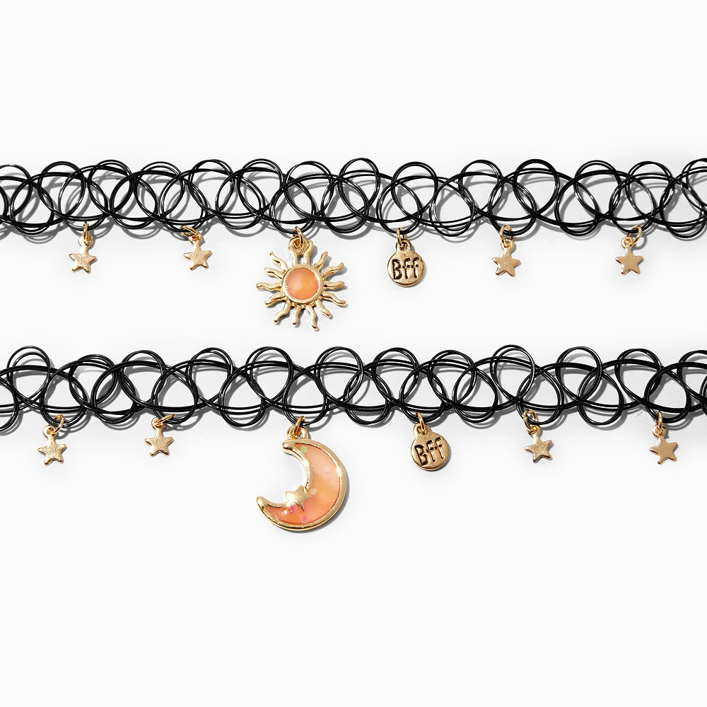 Best Friends Celestial UV Color-Changing Tattoo Choker Necklaces - 2 Pack