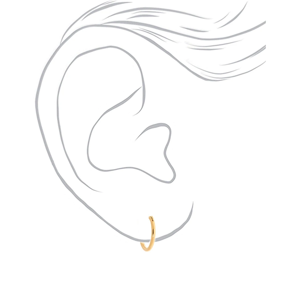 C LUXE by Claire's 18kt Gold Plated 14mm Hoop Earrings